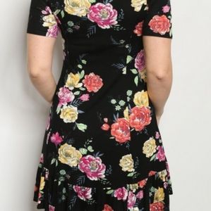 Floral flower flare dress